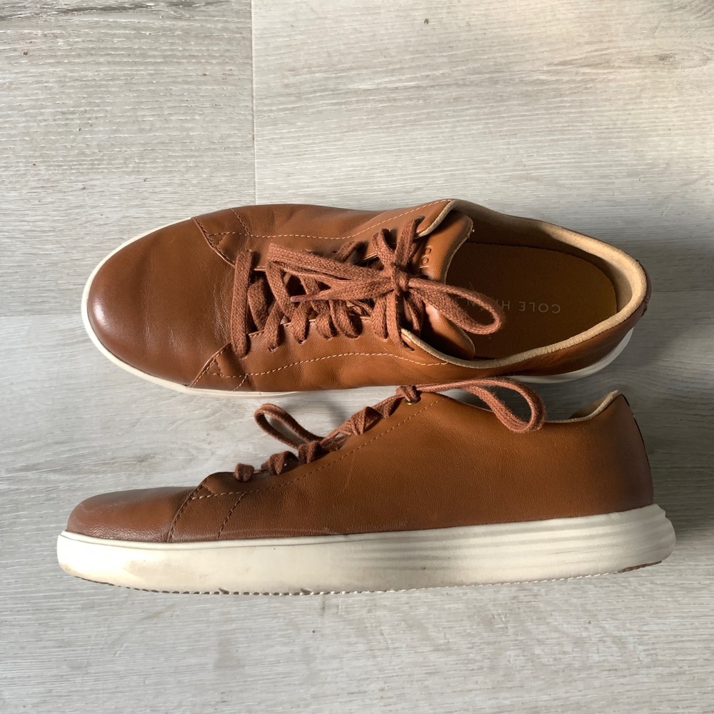 Cole Haan Grand Crosscourt II British Tan Leather Sneakers C26521 Mens 8.5 M